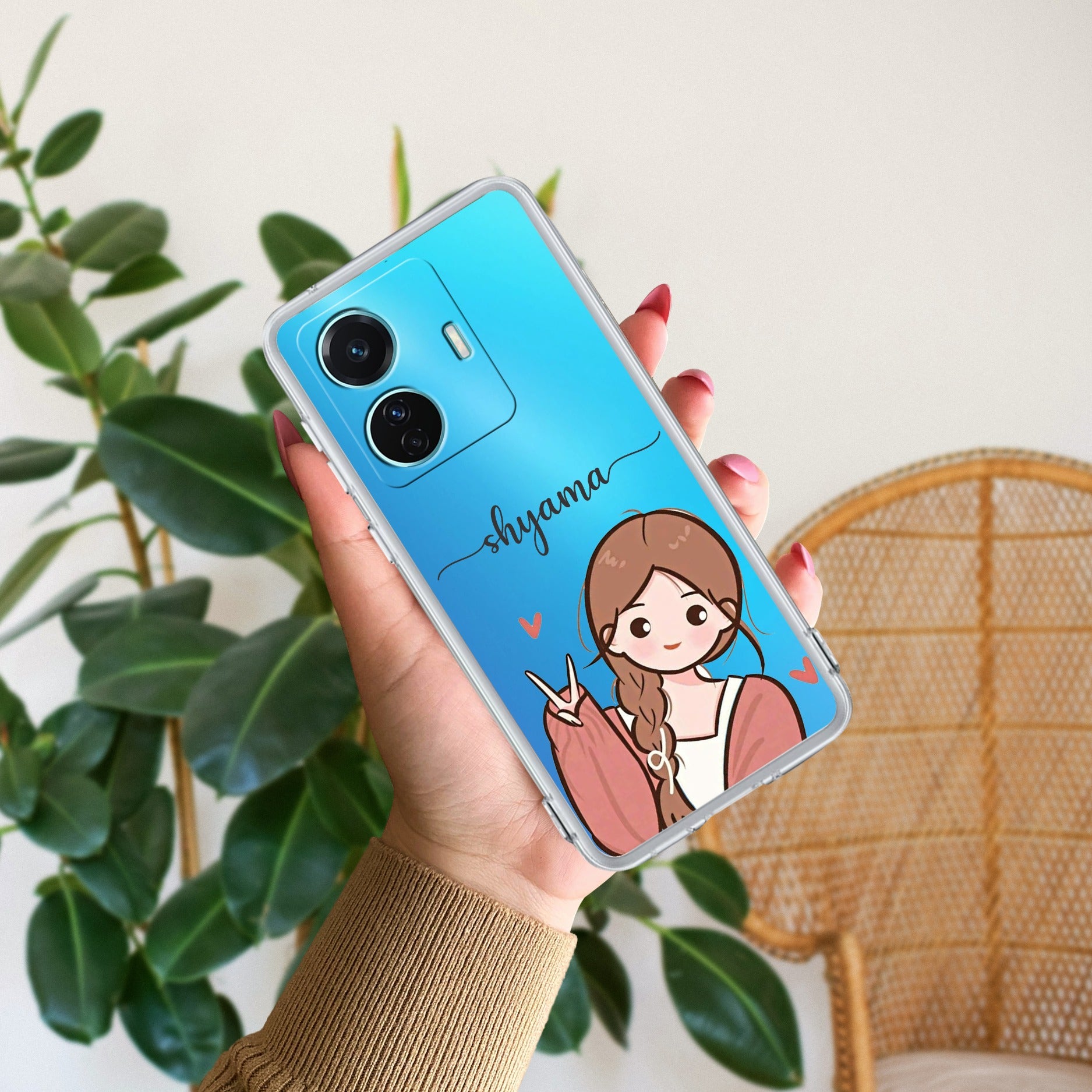 Cute Charm Customize Transparent Silicon Case For Vivo T2 5G