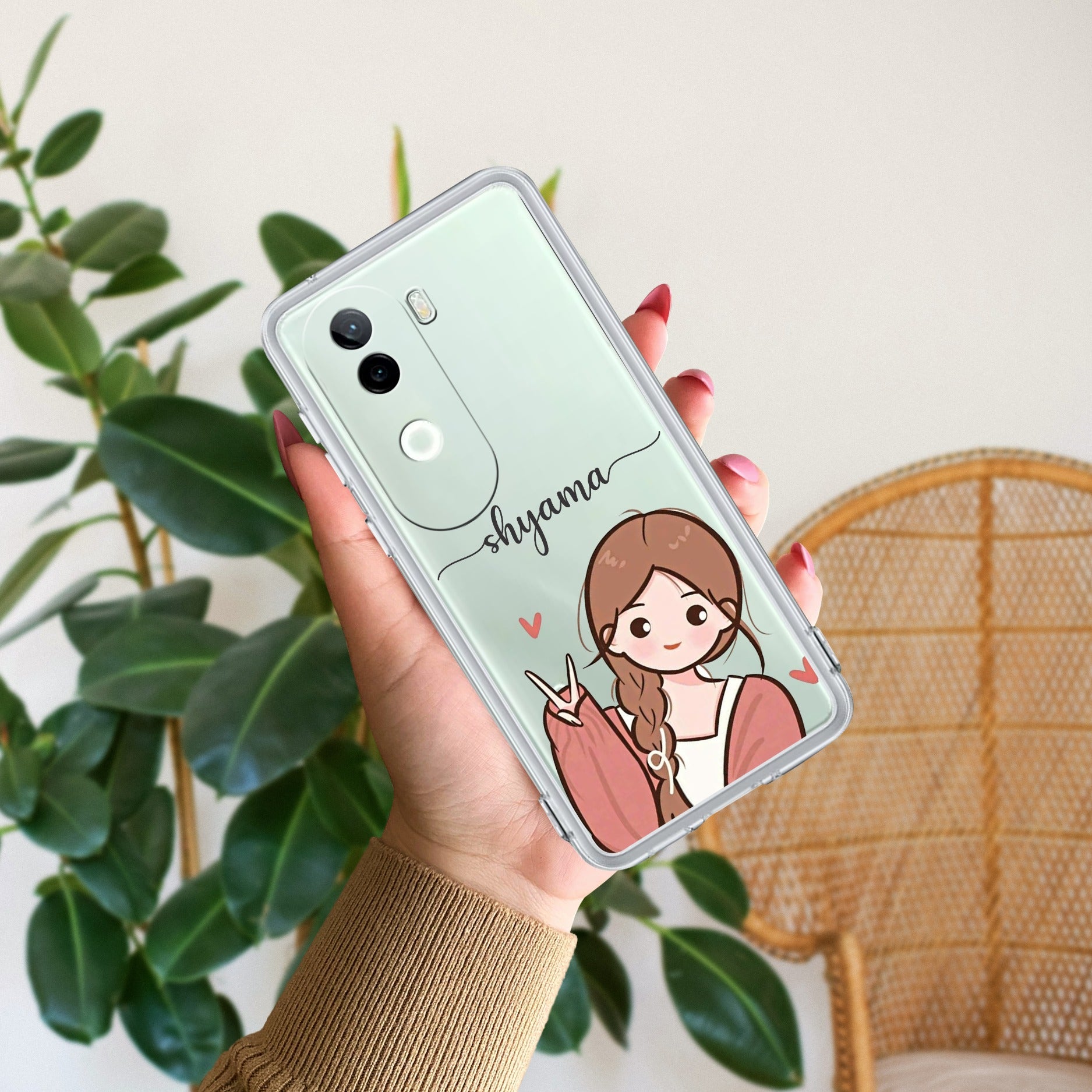 Cute Charm Customize Transparent Silicon Case For iQOO Z9s 5G