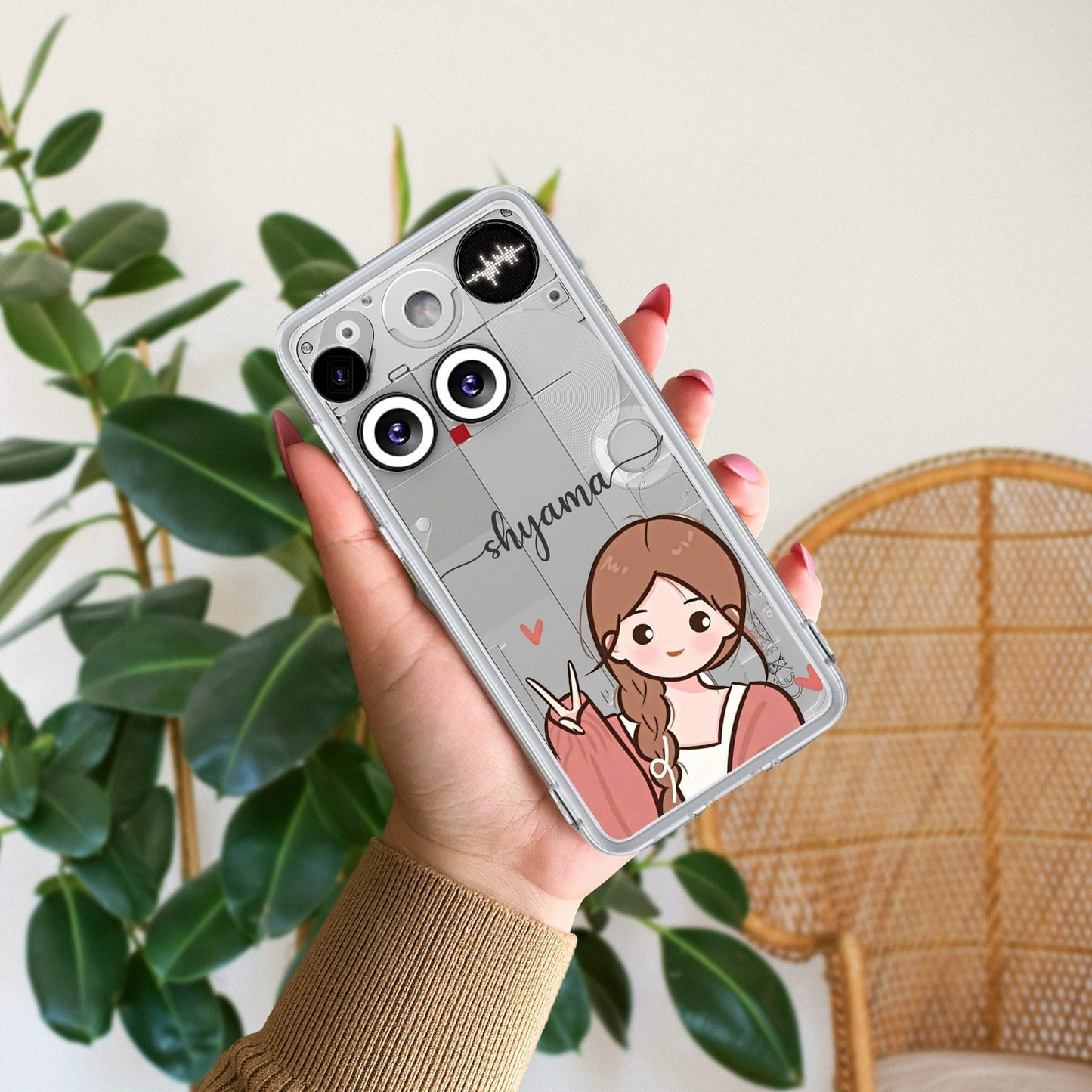 Cute Charm Customize Transparent Silicon Case For Nothing
