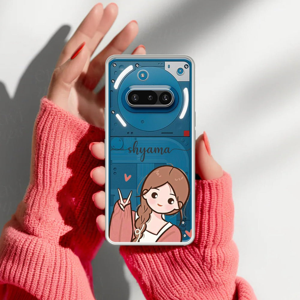 Cute Charm Customize Transparent Silicon Case For Nothing