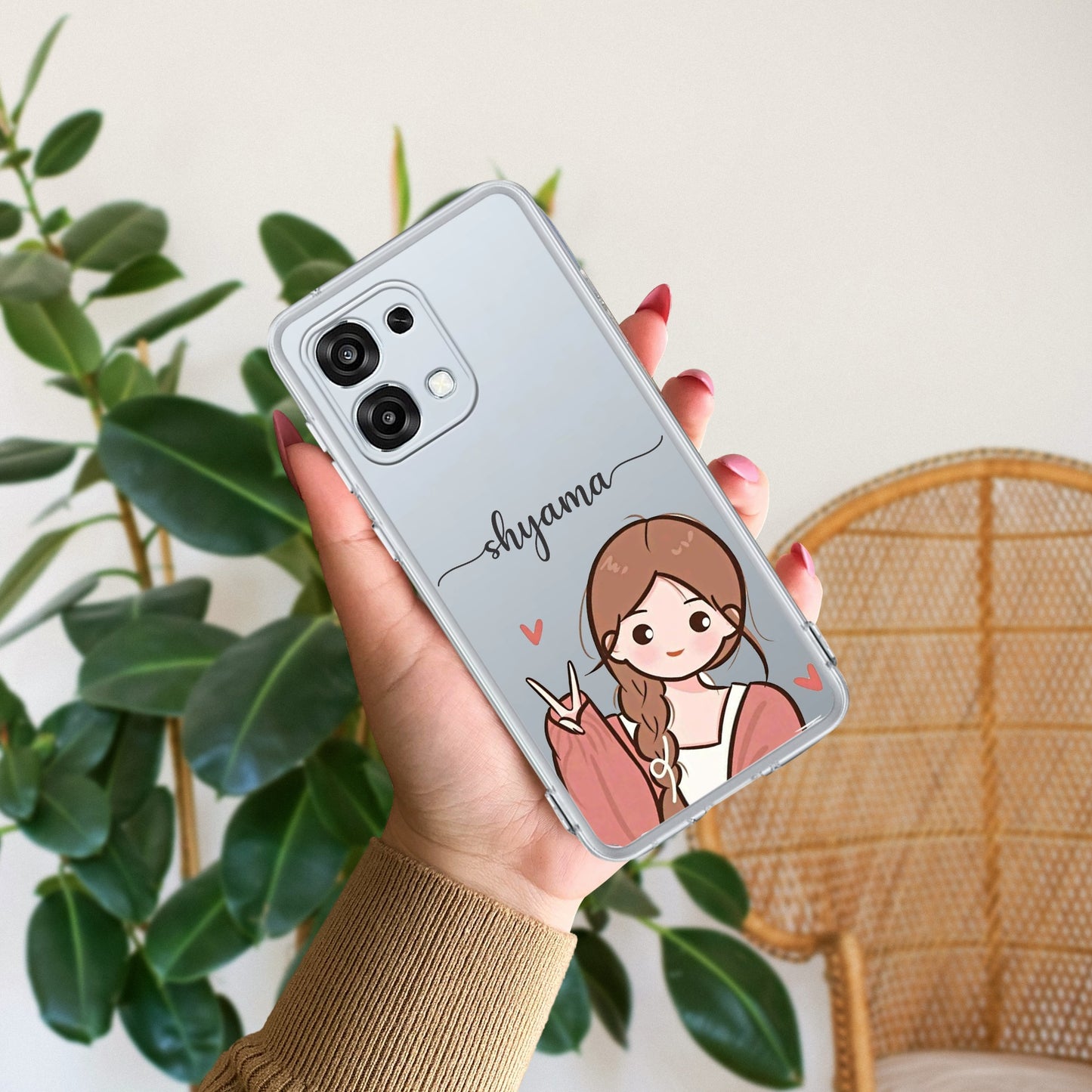 Cute Charm Customize Transparent Silicon Case For Oppo