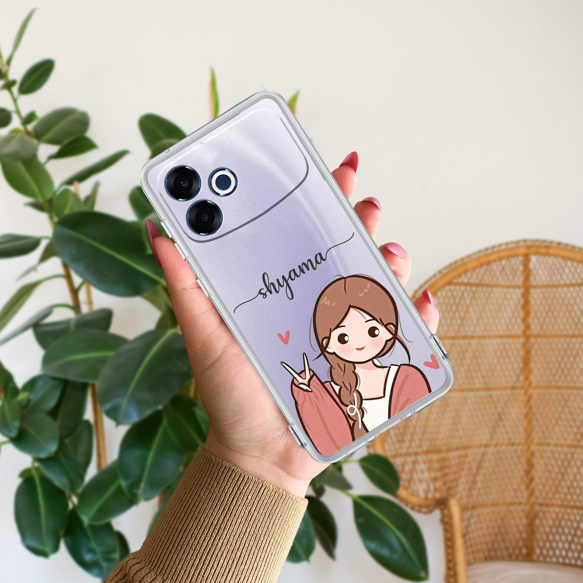 Cute Charm Customize Transparent Silicon Case For Oppo F33 Pro 5G