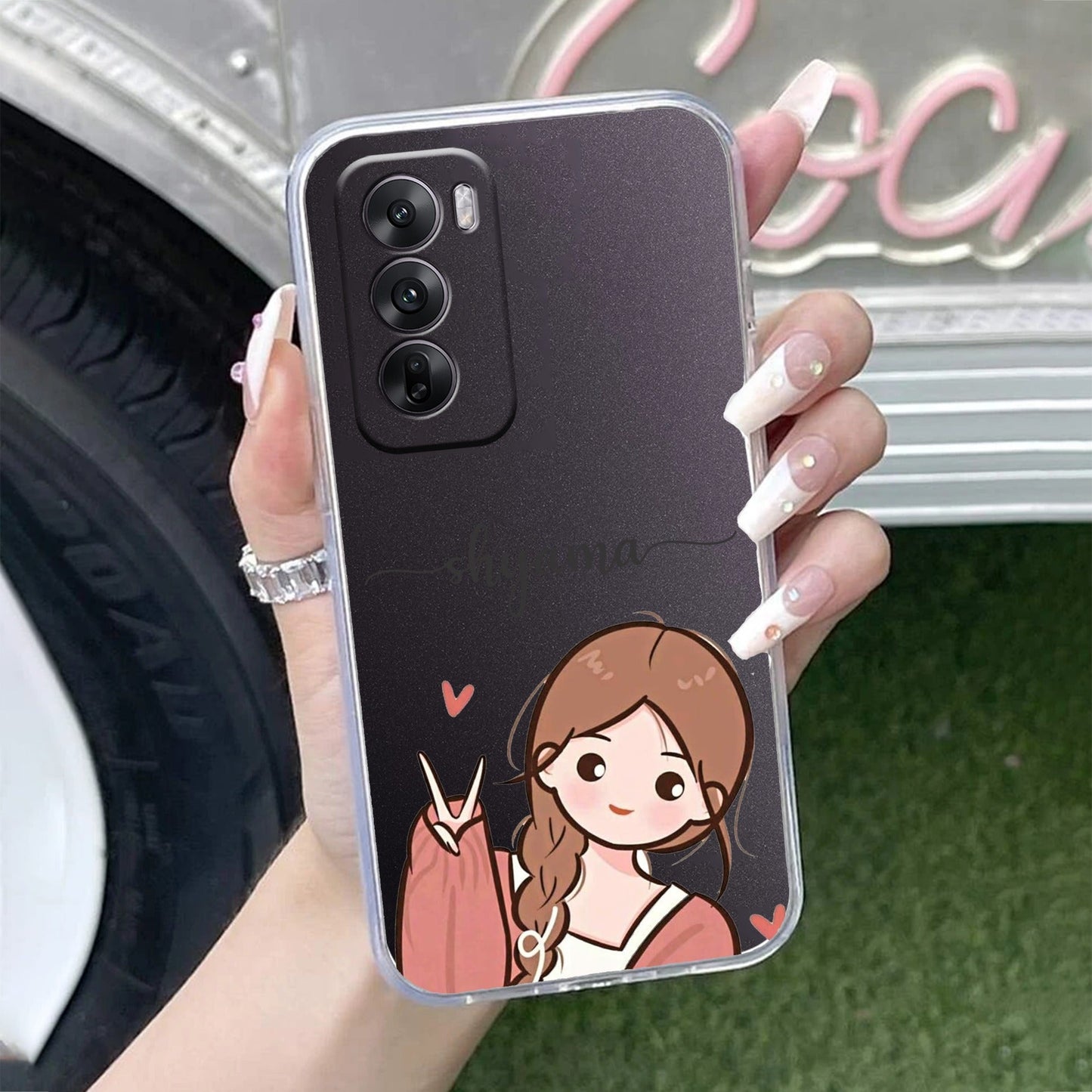 Cute Charm Customize Transparent Silicon Case For Oppo