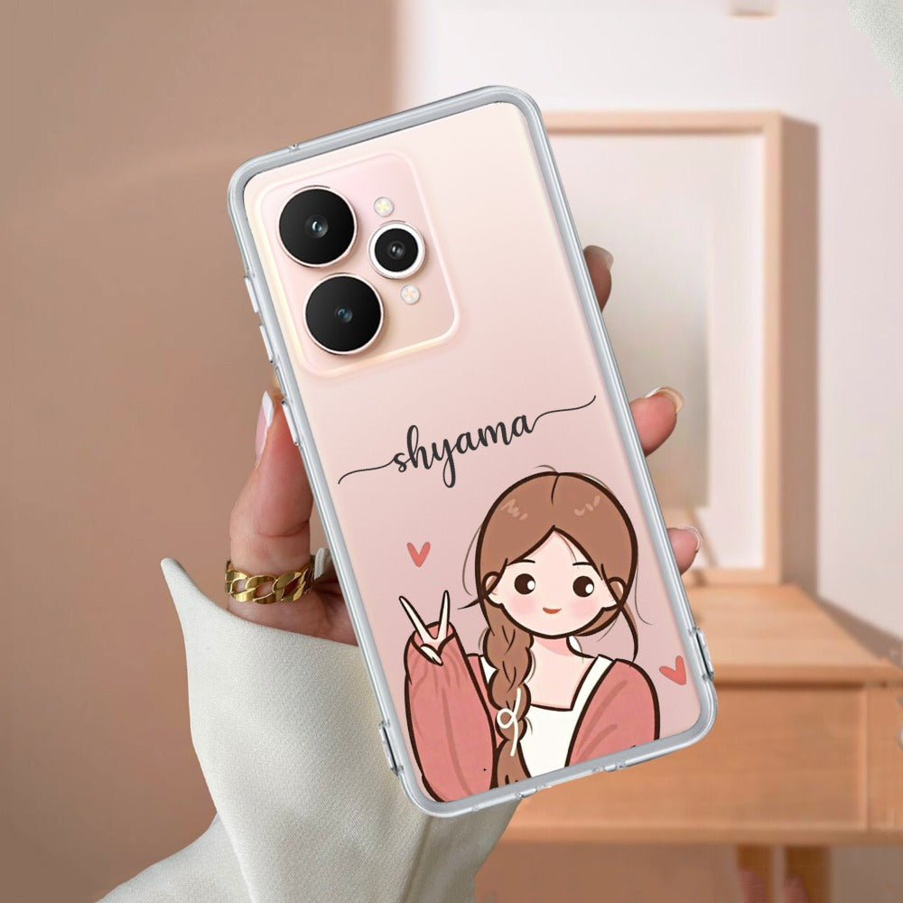 Cute Charm Customize Transparent Silicon Case For Realme/Narzo