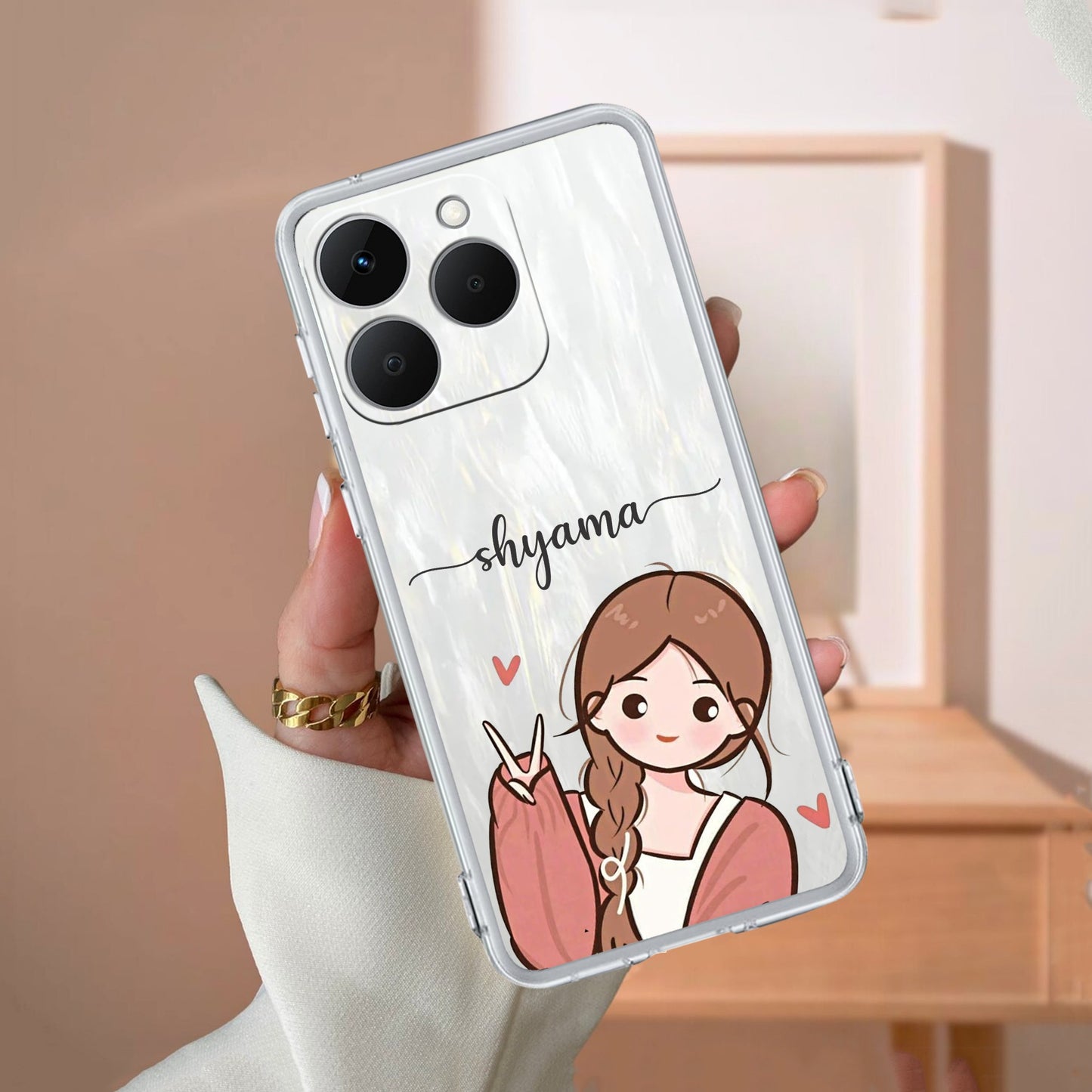 Cute Charm Customize Transparent Silicon Case For Realme/Narzo