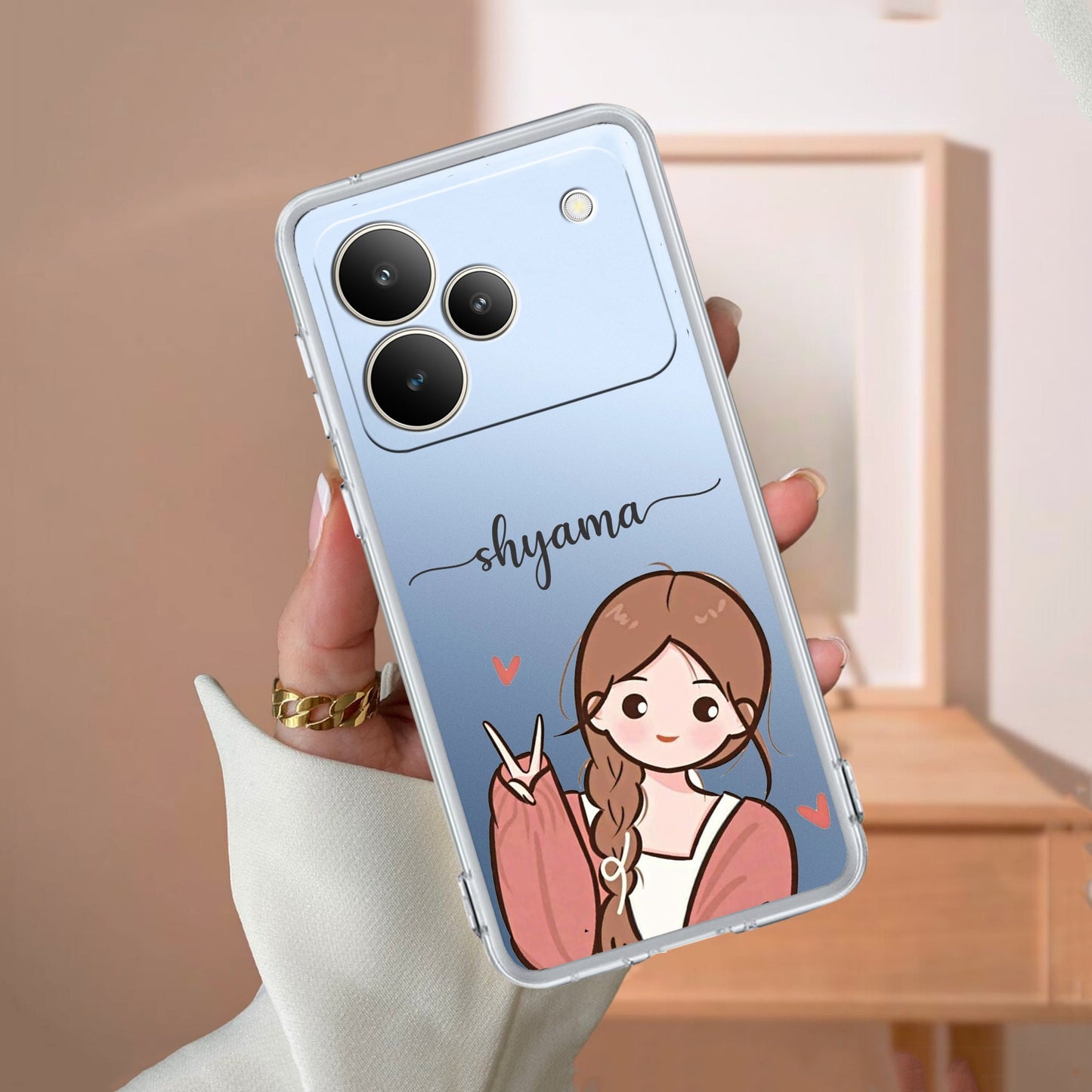 Cute Charm Customize Transparent Silicon Case For Realme/Narzo