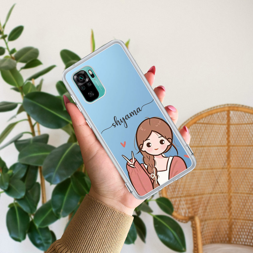 Cute Charm Customize Transparent Silicon Case For Redmi Note 10 / 10S