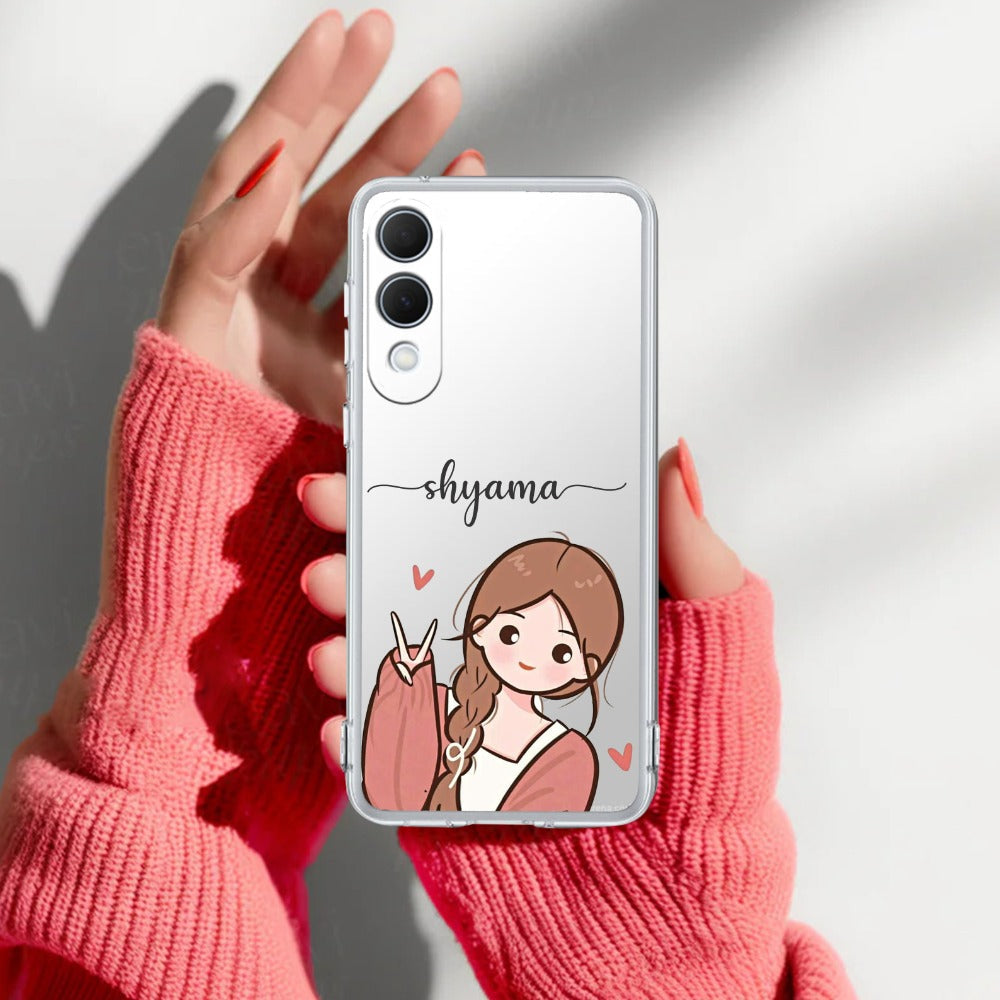 Cute Charm Customize Transparent Silicon Case For Samsung