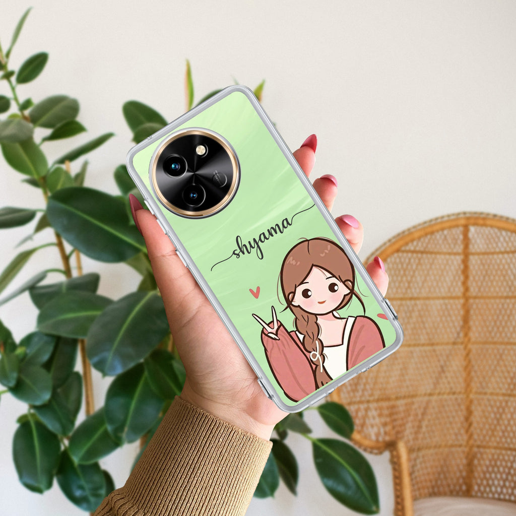 Cute Charm Customize Transparent Silicon Case For Vivo
