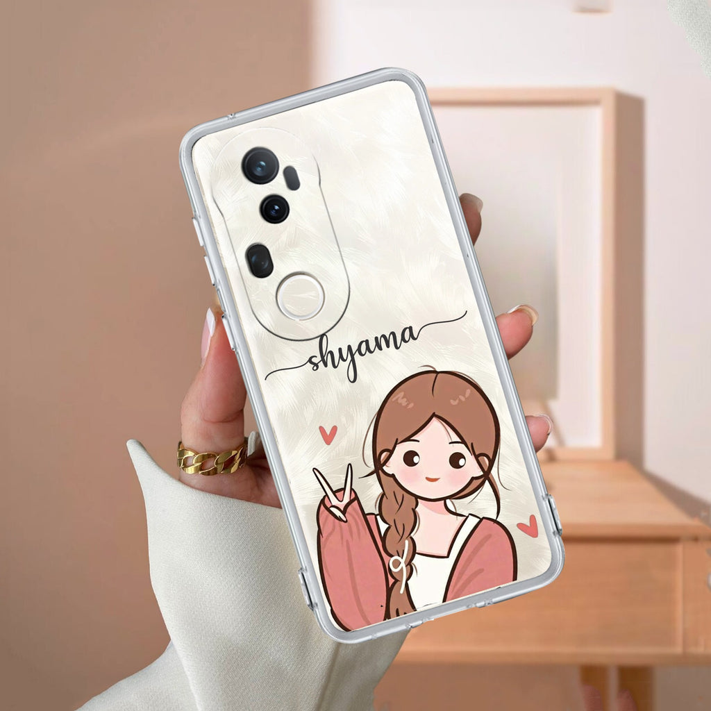 Cute Charm Customize Transparent Silicon Case For Vivo Y75 4G