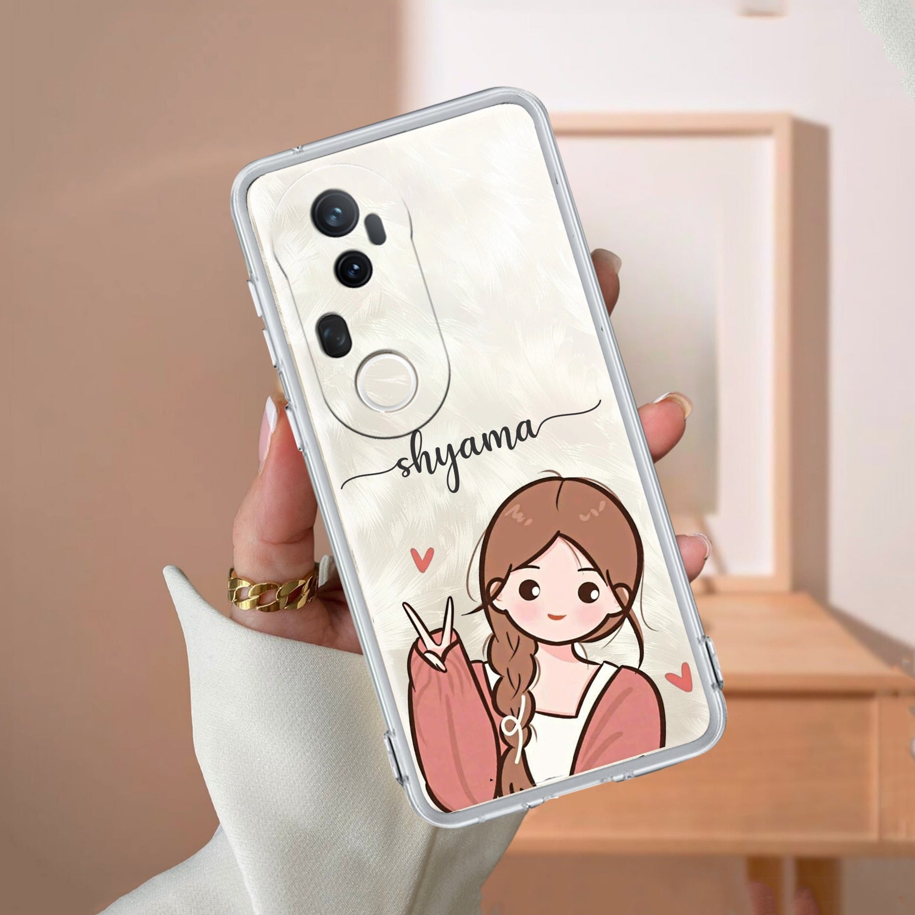 Cute Charm Customize Transparent Silicon Case For Vivo Y75 4G