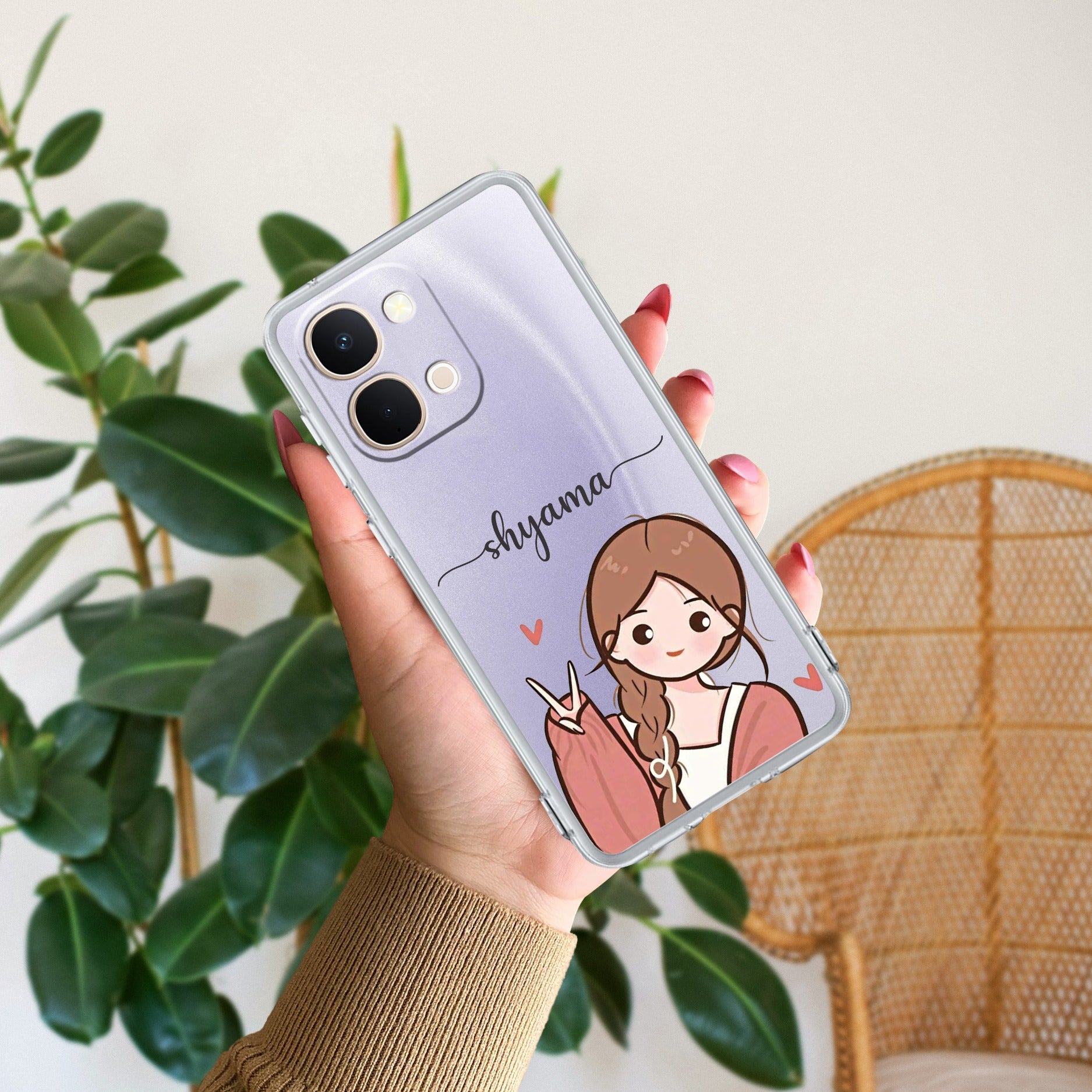 Cute Charm Customize Transparent Silicon Case For Vivo T5X 5G
