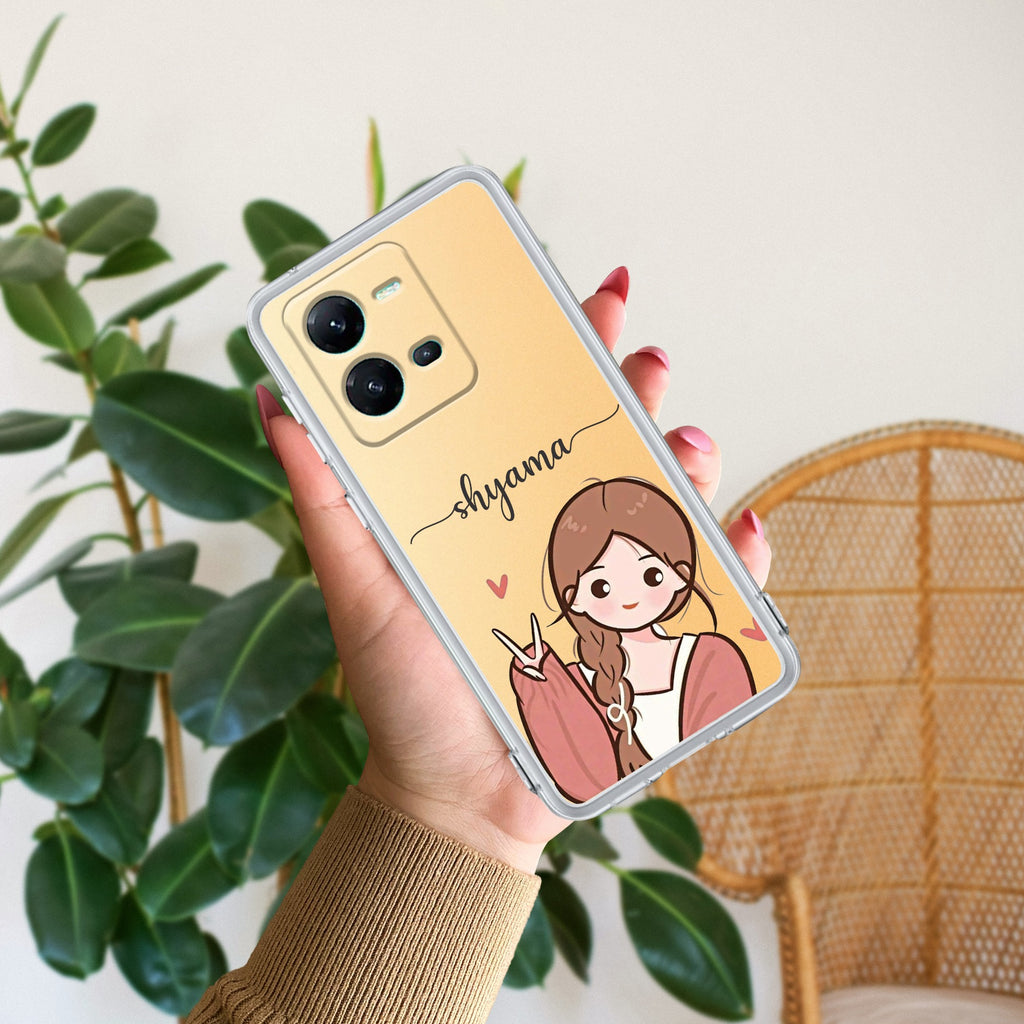 Cute Charm Customize Transparent Silicon Case For Vivo Y33s / Vivo Y33T