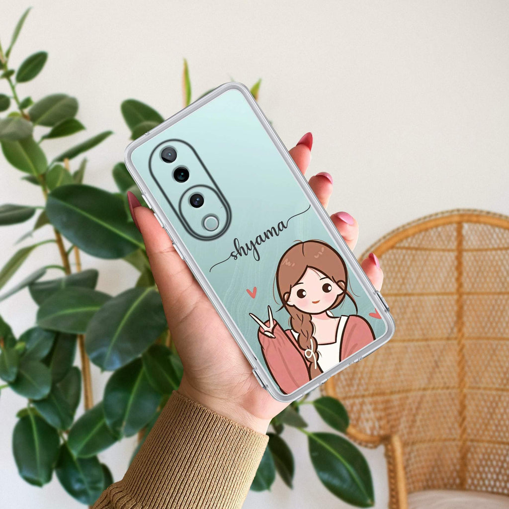 Cute Charm Customize Transparent Silicon Case For Vivo V25 Pro 5G