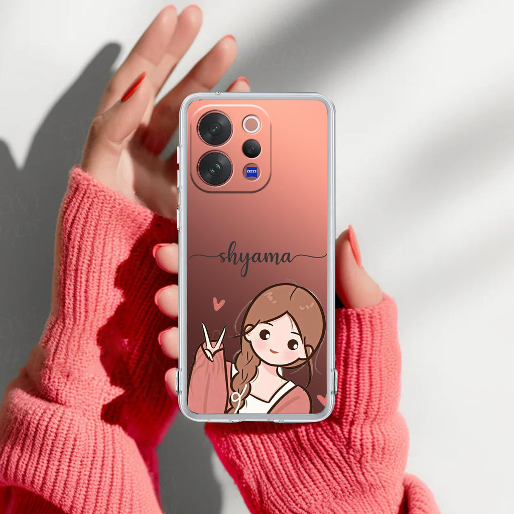 Cute Charm Customize Transparent Silicon Case For Vivo V23 Pro 5G