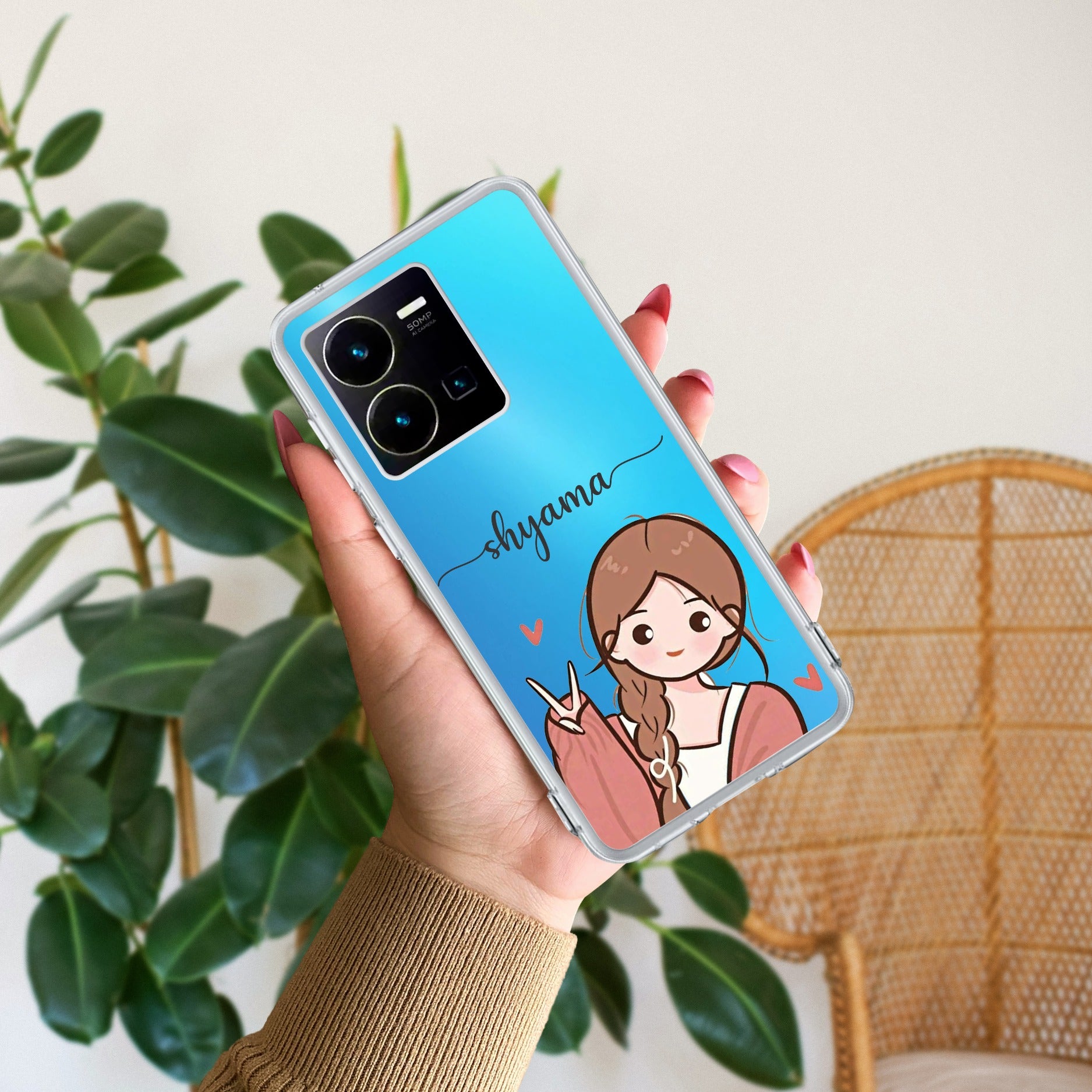 Cute Charm Customize Transparent Silicon Case For Vivo Y35