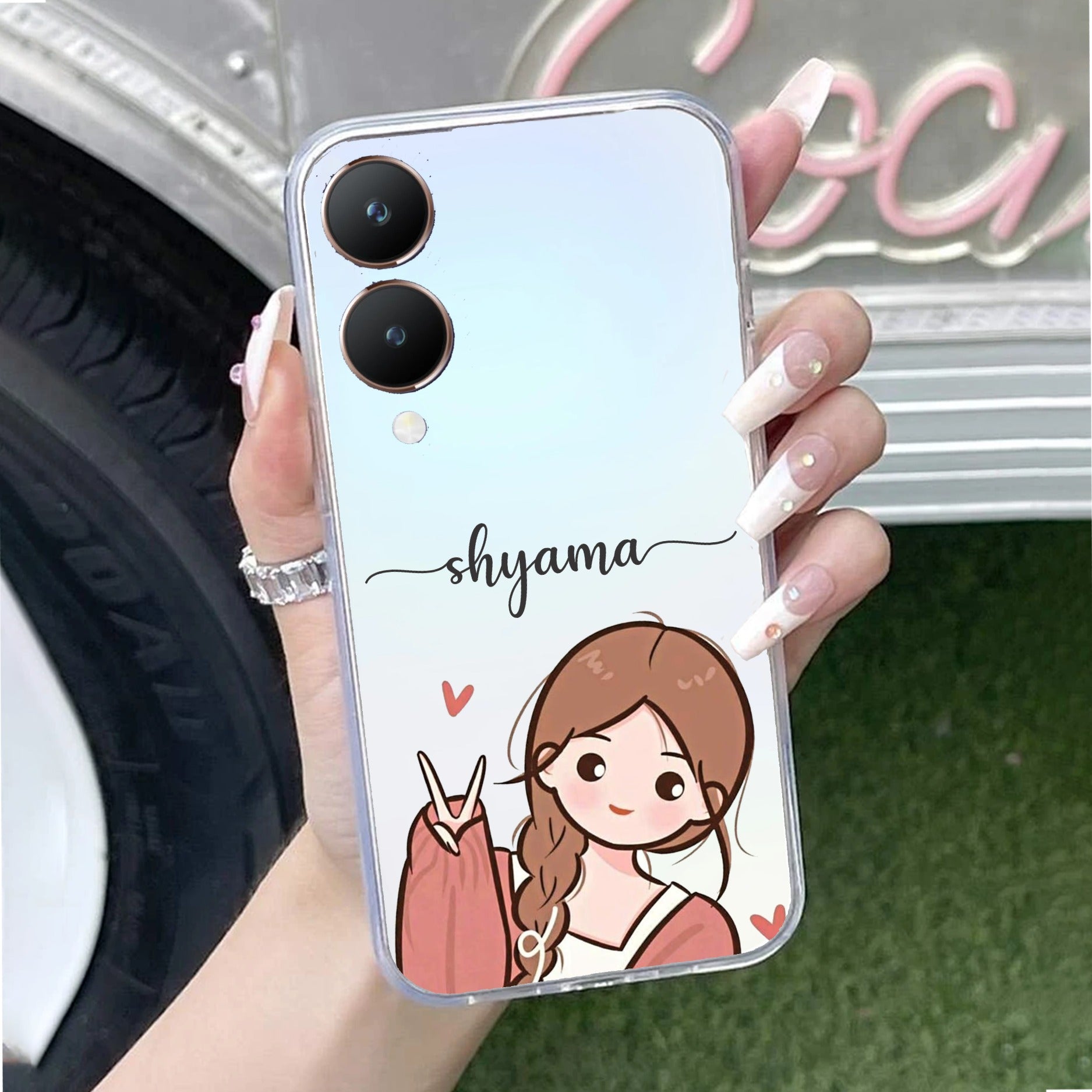 Cute Charm Customize Transparent Silicon Case For Vivo Y28 5G