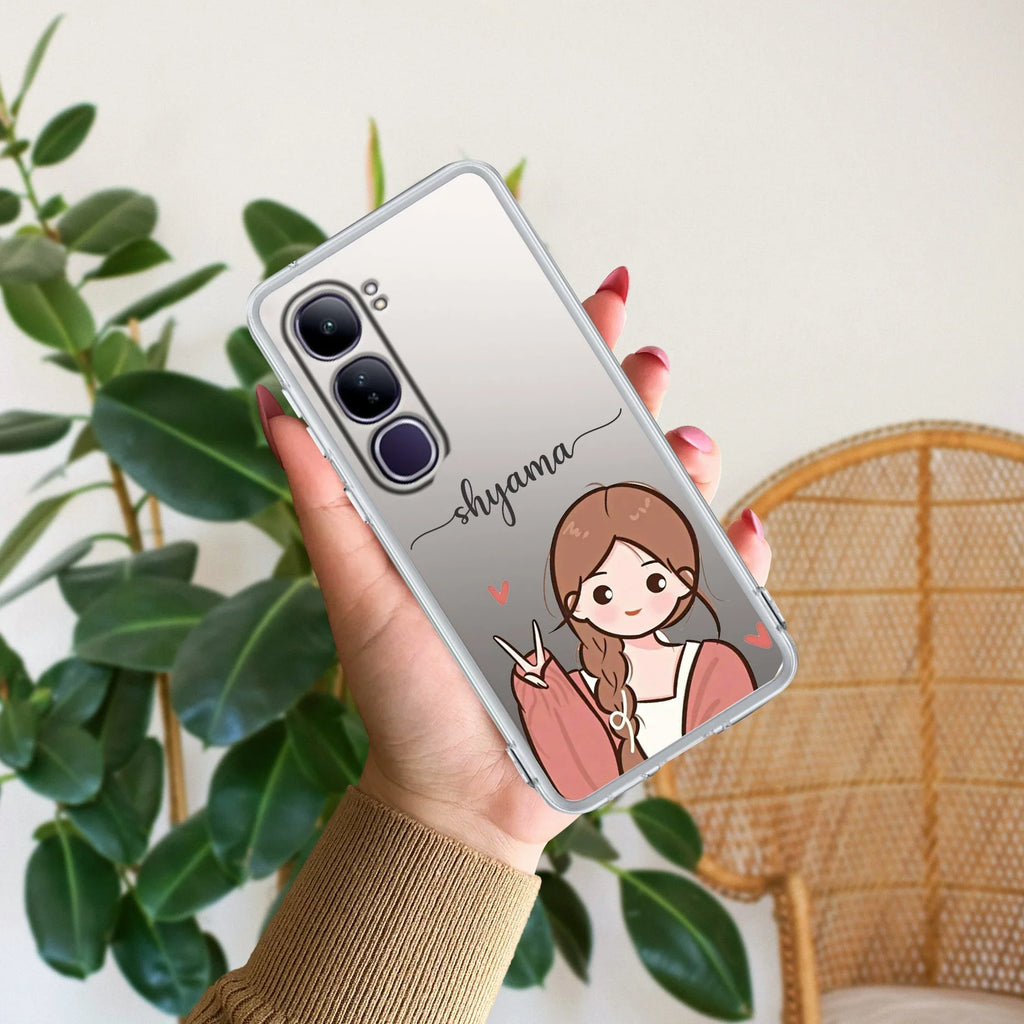 Cute Charm Customize Transparent Silicon Case For Vivo - ShopOnCliQ