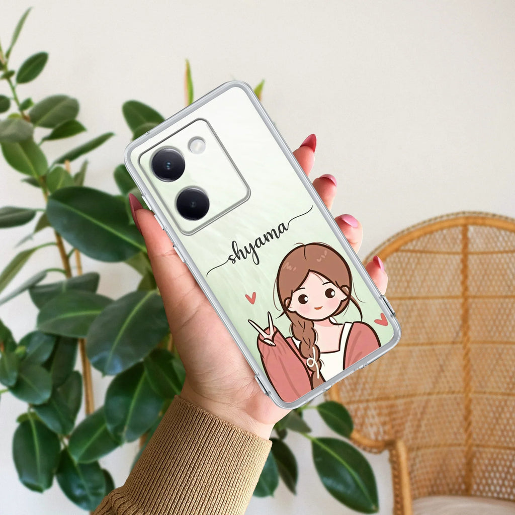 Cute Charm Customize Transparent Silicon Case For Vivo - ShopOnCliQ