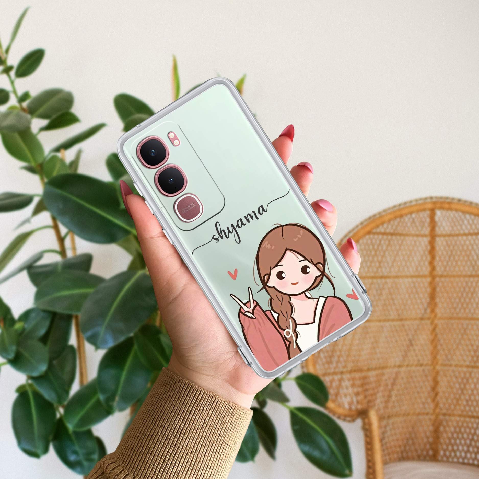 Cute Charm Customize Transparent Silicon Case For Vivo