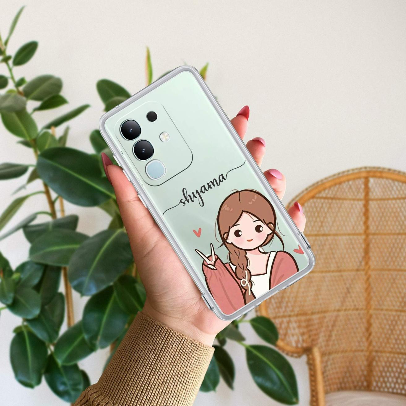 Cute Charm Customize Transparent Silicon Case For Vivo