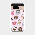 Cute Coffee Snacks Glass Case Cover For Google Pixel 8 5G