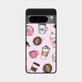 Cute Coffee Snacks Glass Case Cover For Google Pixel 8 Pro 5G