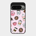 Cute Coffee Snacks Glass Case Cover For Google Pixel 9 Pro 5G