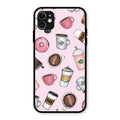 Cute Coffee Snacks Glass Case Cover For iPhone 11