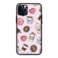 Cute Coffee Snacks Glass Case Cover For iPhone 12 Pro