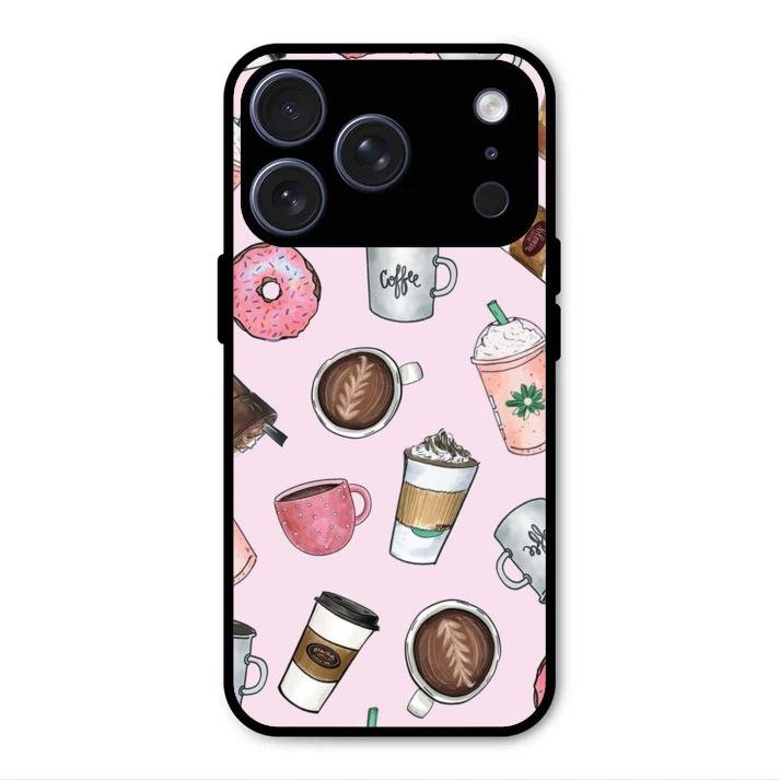 Cute Coffee Snacks Glass Case Cover For iPhone 17 Pro