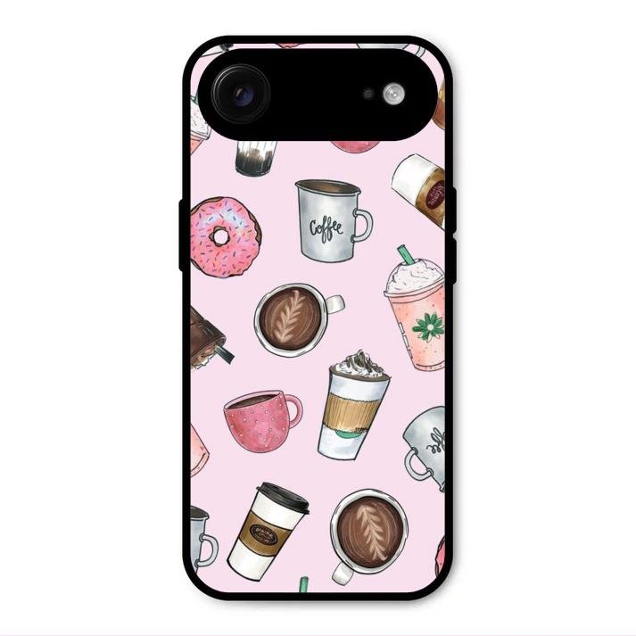 Cute Coffee Snacks Glass Case Cover For iPhone Air