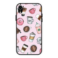 Cute Coffee Snacks Glass Case Cover For iPhone XR