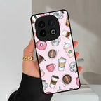 Cute Coffee Snacks Glass Case Cover For Vivo - ShopOnCliQ