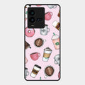 Cute Coffee Snacks Glass Case Cover For Iqoo 9T 5G