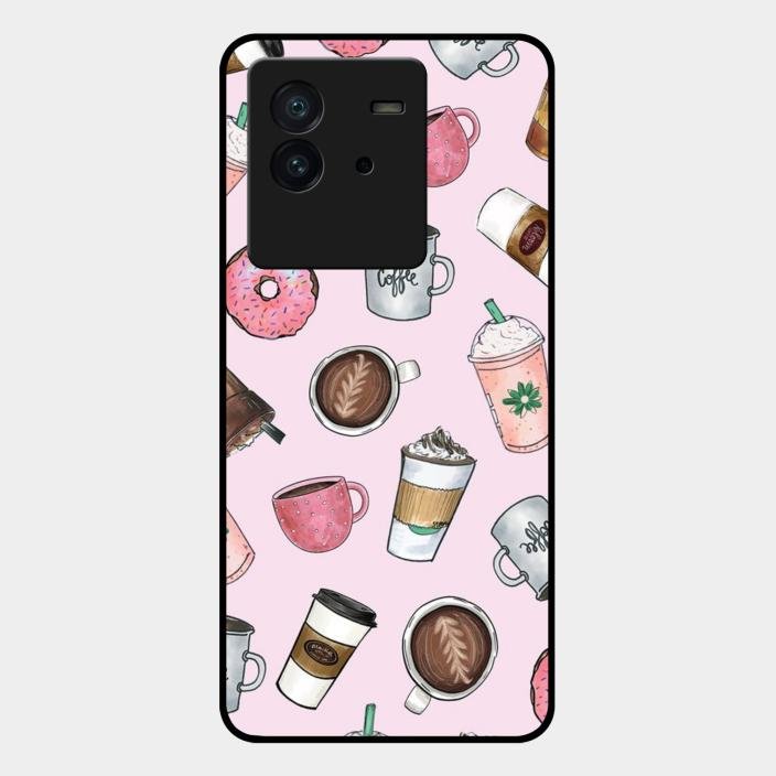 Cute Coffee Snacks Glass Case Cover For Iqoo Neo 6 5G