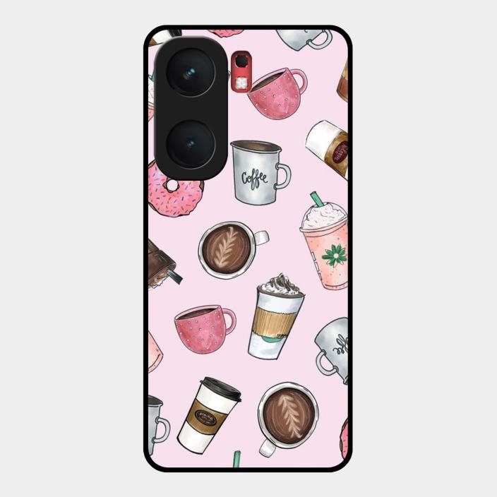 Cute Coffee Snacks Glass Case Cover For Iqoo Neo 9 Pro 5G