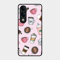 Cute Coffee Snacks Glass Case Cover For Iqoo Z10 Lite