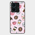 Cute Coffee Snacks Glass Case Cover For Iqoo Z6 Pro 5G