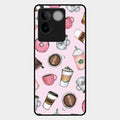 Cute Coffee Snacks Glass Case Cover For Iqoo Z7 Pro 5G