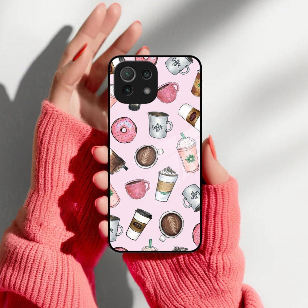 Cute Coffee Snacks Glass Case Cover For Redmi/Xiaomi - ShopOnCliQ