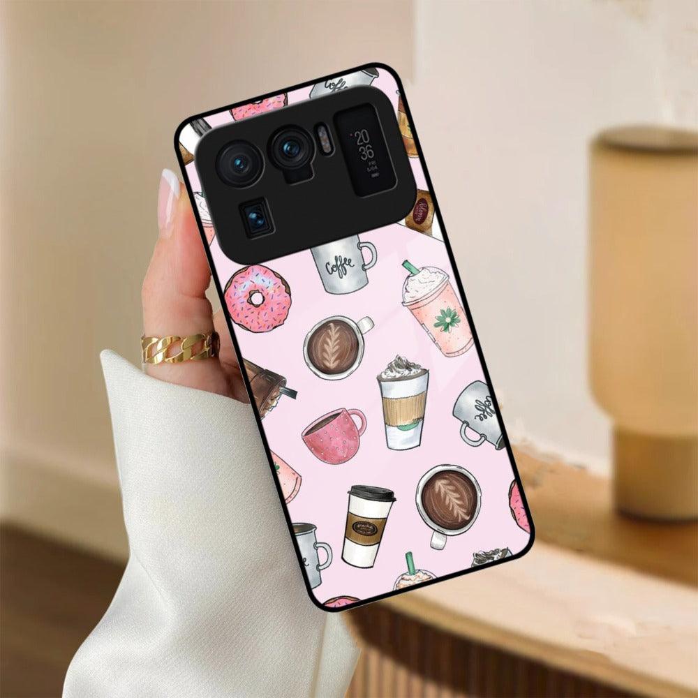 Cute Coffee Snacks Glass Case Cover For Redmi/Xiaomi