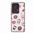 Cute Coffee Snacks Glass Case Cover For Motorola Edge 50 Fusion 5G