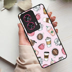 Cute Coffee Snacks Glass Case Cover For Motorola - ShopOnCliQ