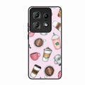 Cute Coffee Snacks Glass Case Cover For Motorola Edge 50 Pro