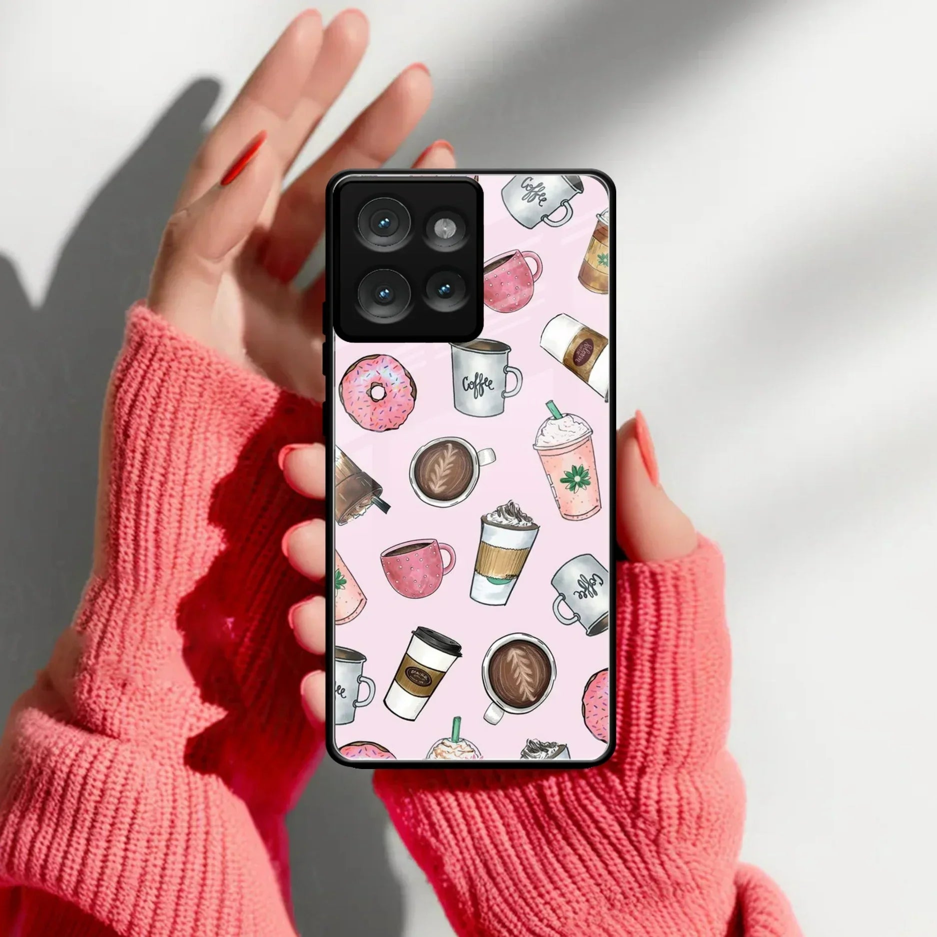 Cute Coffee Snacks Glass Case Cover For Motorola - ShopOnCliQ