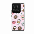 Cute Coffee Snacks Glass Case Cover For Motorola Edge 60 5G