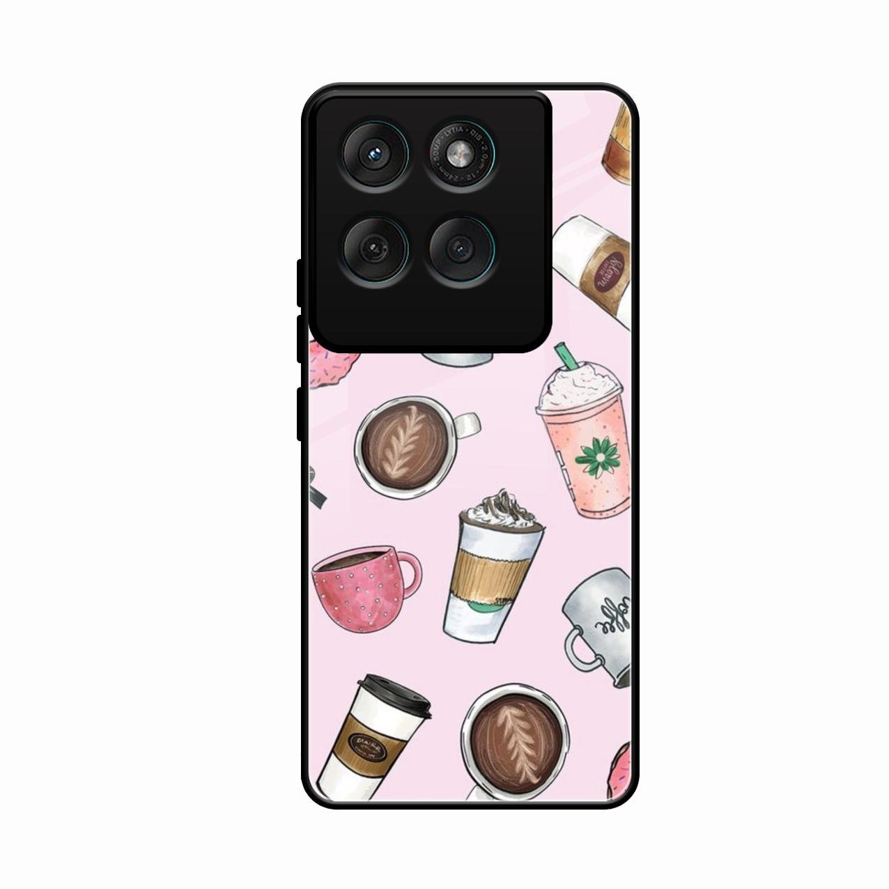 Cute Coffee Snacks Glass Case Cover For Motorola Edge 60 Pro 5G