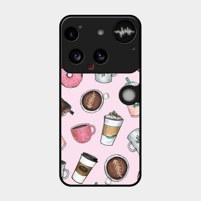 Cute Coffee Snacks Glass Case Cover For Nothing Phone 3 5G