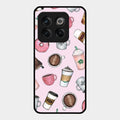 Cute Coffee Snacks Glass Case Cover For Oneplus 10T 5G